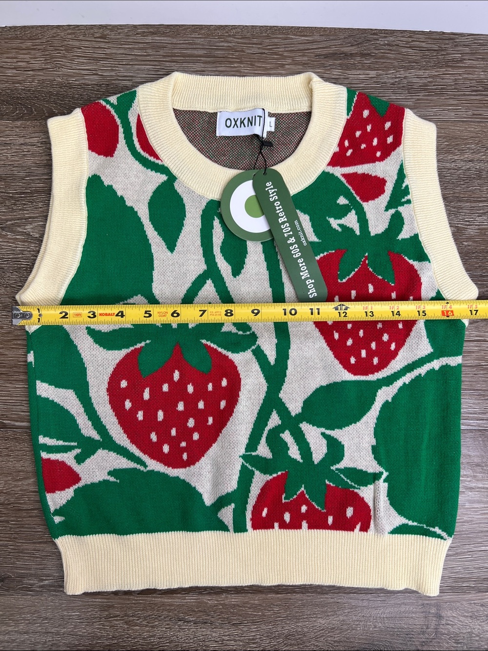 OXKNIT Retro Strawberry Knit Tank & Midi Skirt Set NWT Size Large - Picture 9 of 12